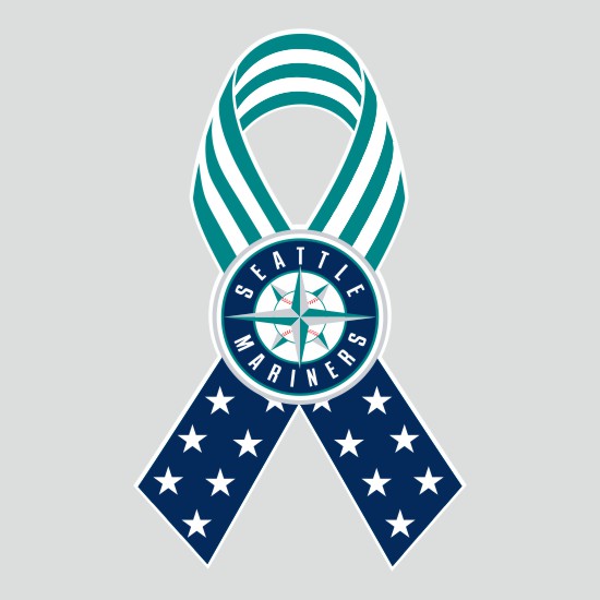 Seattle Mariners Ribbon American Flag logo iron on paper